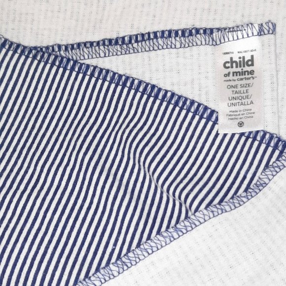 Child Of Mine Carter’s Blue & White Striped Flannel Receiving Blanket 26" X 26" - Picture 4 of 4